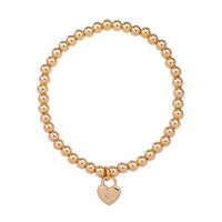 Gold Padlock Heart Beaded Bracelet