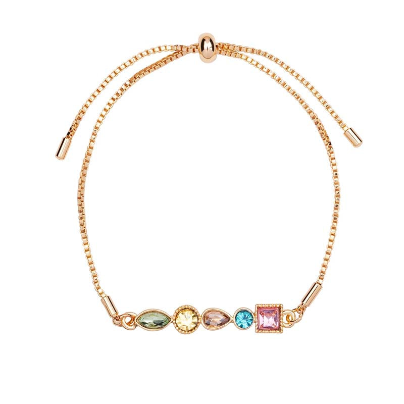 Multi-coloured Gemstone Drawstring Bracelet