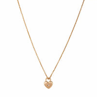 Gold and Crystal Heart Padlock Necklace