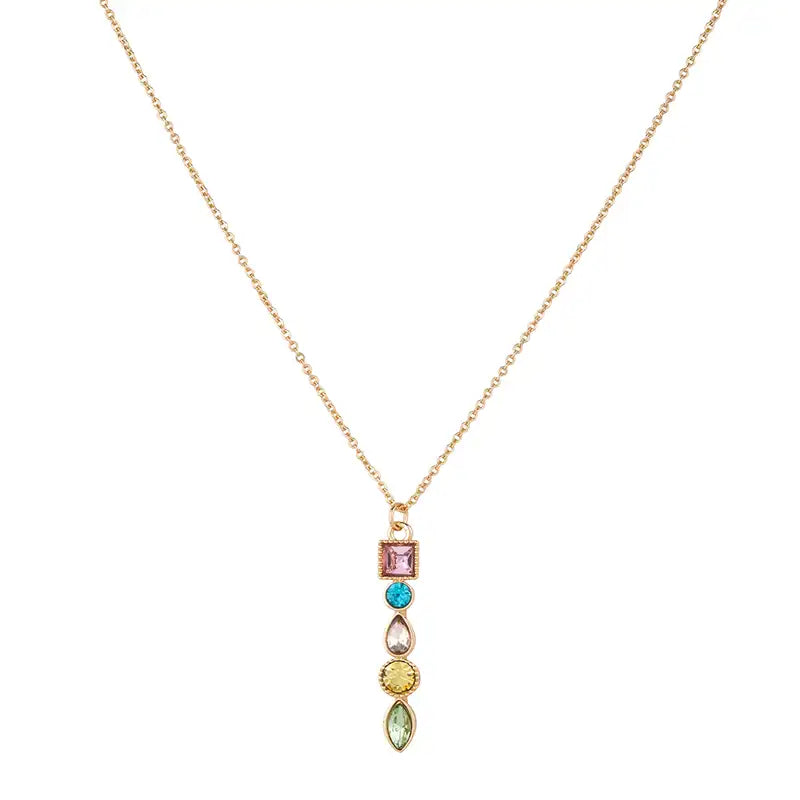 Multi Coloured Crystal Gem Necklace