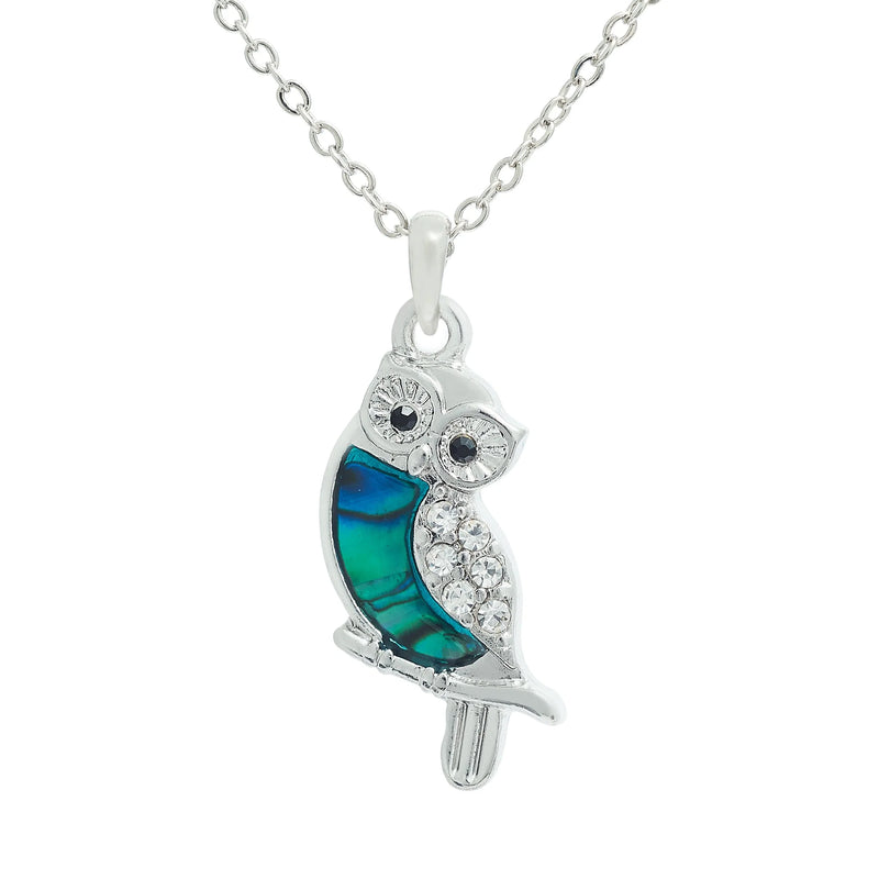 Paua Shell Baby Owl Necklace