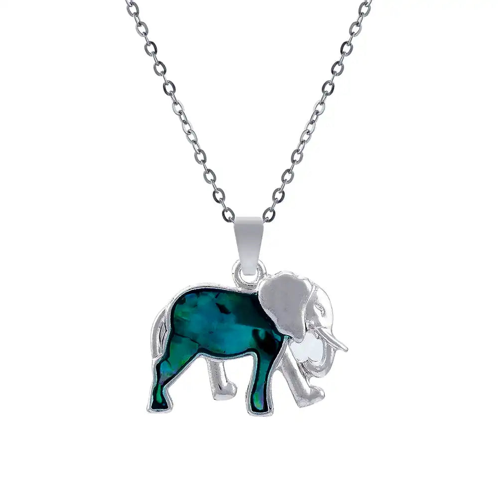 Paua Shell Indian Elephant Necklace