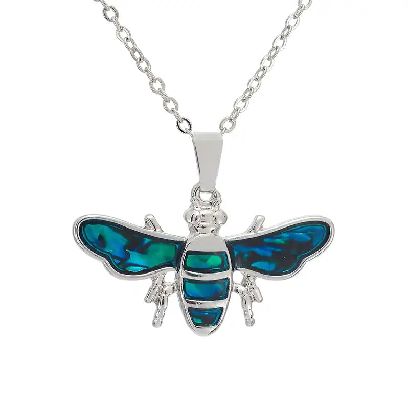 Paua Shell Bee Drop Necklace