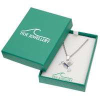 Paua Shell Blue Hummingbird Necklace