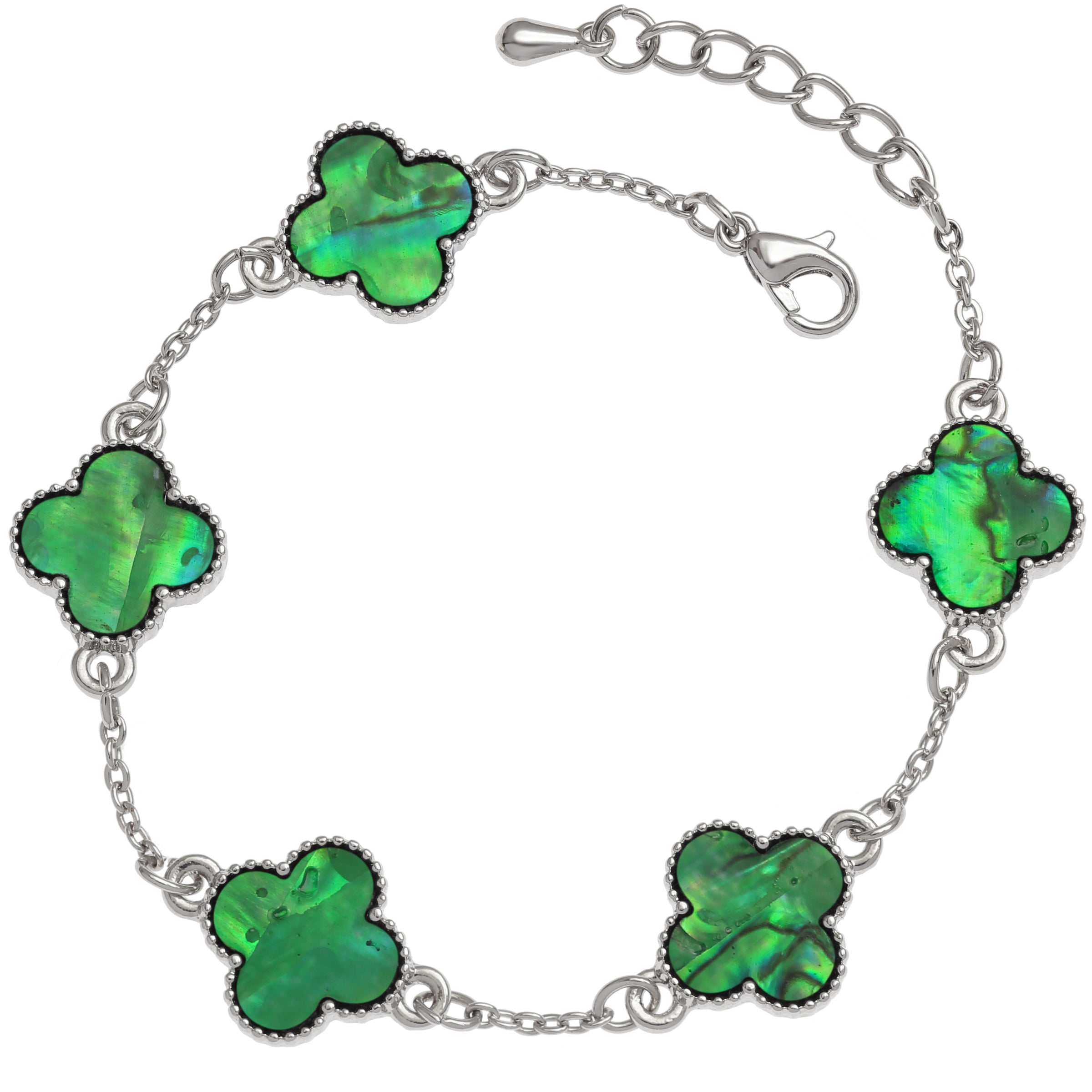 Paua Shell Green Quatrefoil Bracelet