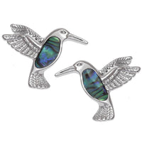 Paua Shell Hummingbird Stud Earrings