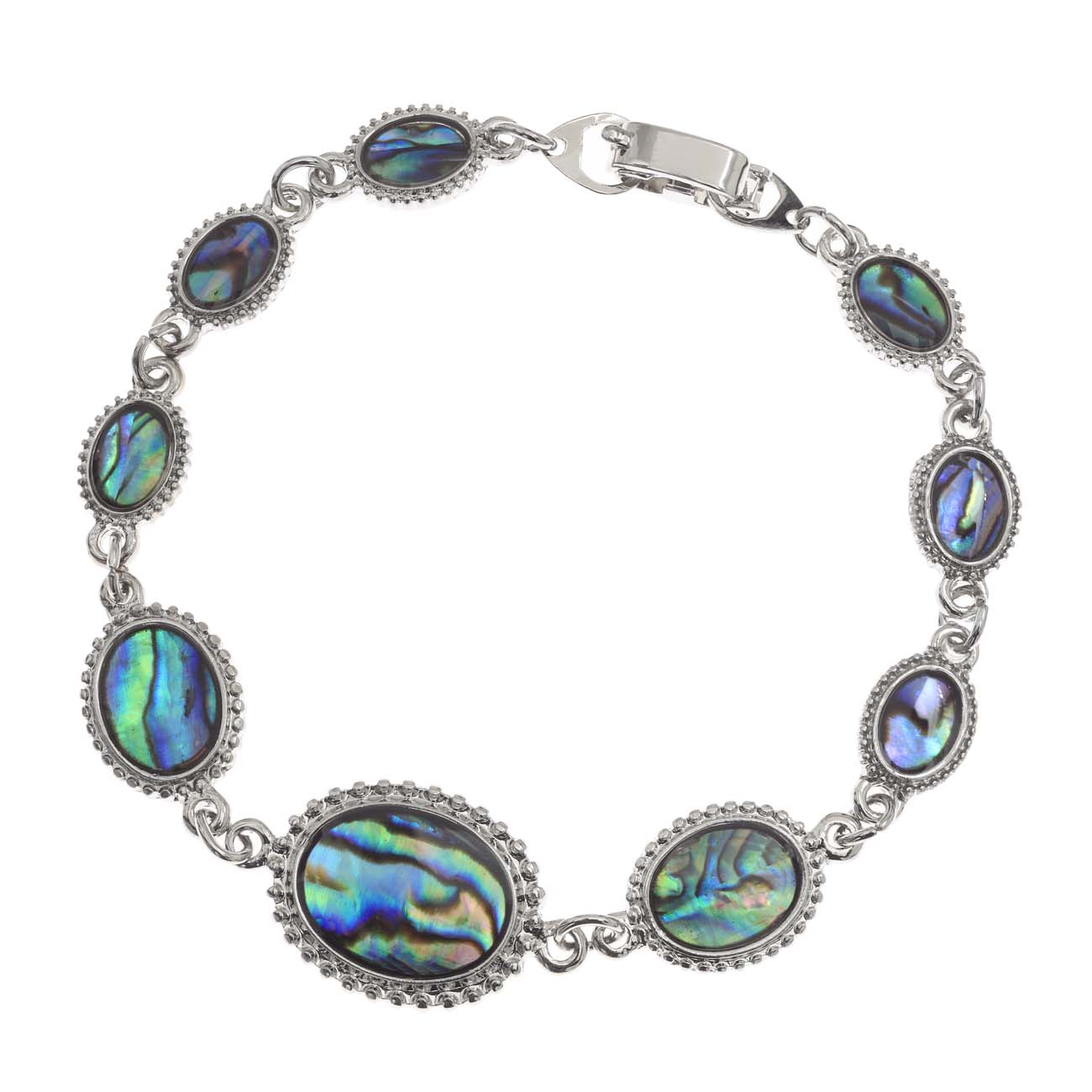 Paua Shell Cameo Link Bracelet