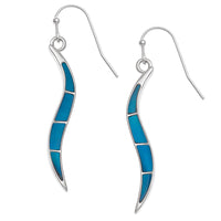 Paua Shell Long Curved Earrings