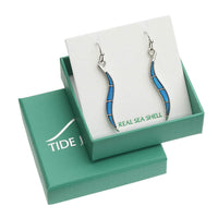 Paua Shell Long Curved Earrings