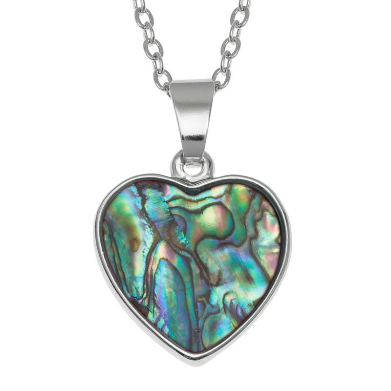 Paua Shell Heart Necklace