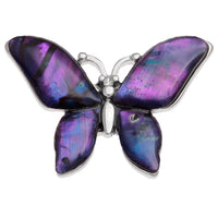 Paua Shell Purple Butterfly Pin Badge