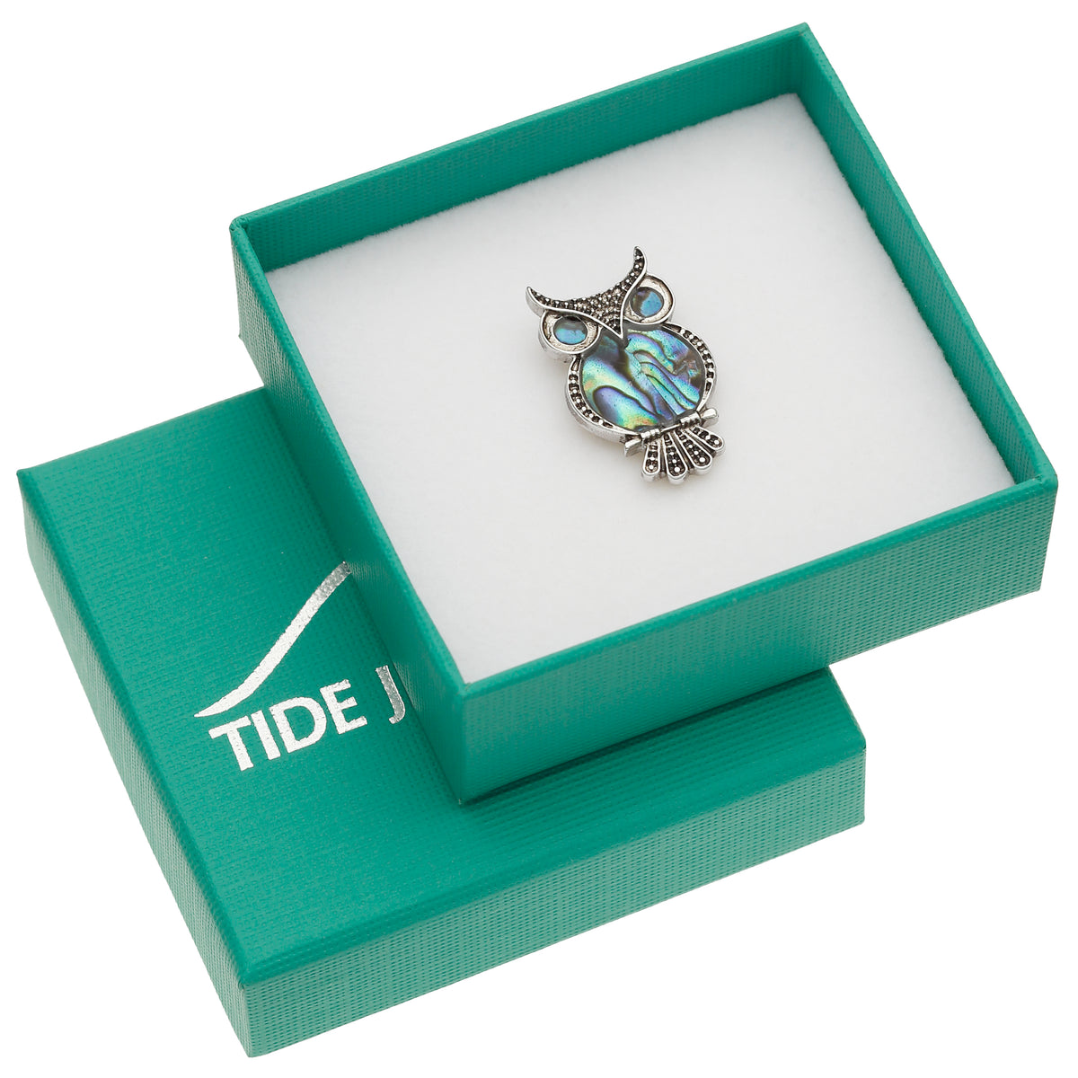 Paua Shell Owl Pin Badge