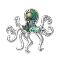 Paua Shell Octopus Pin Badge