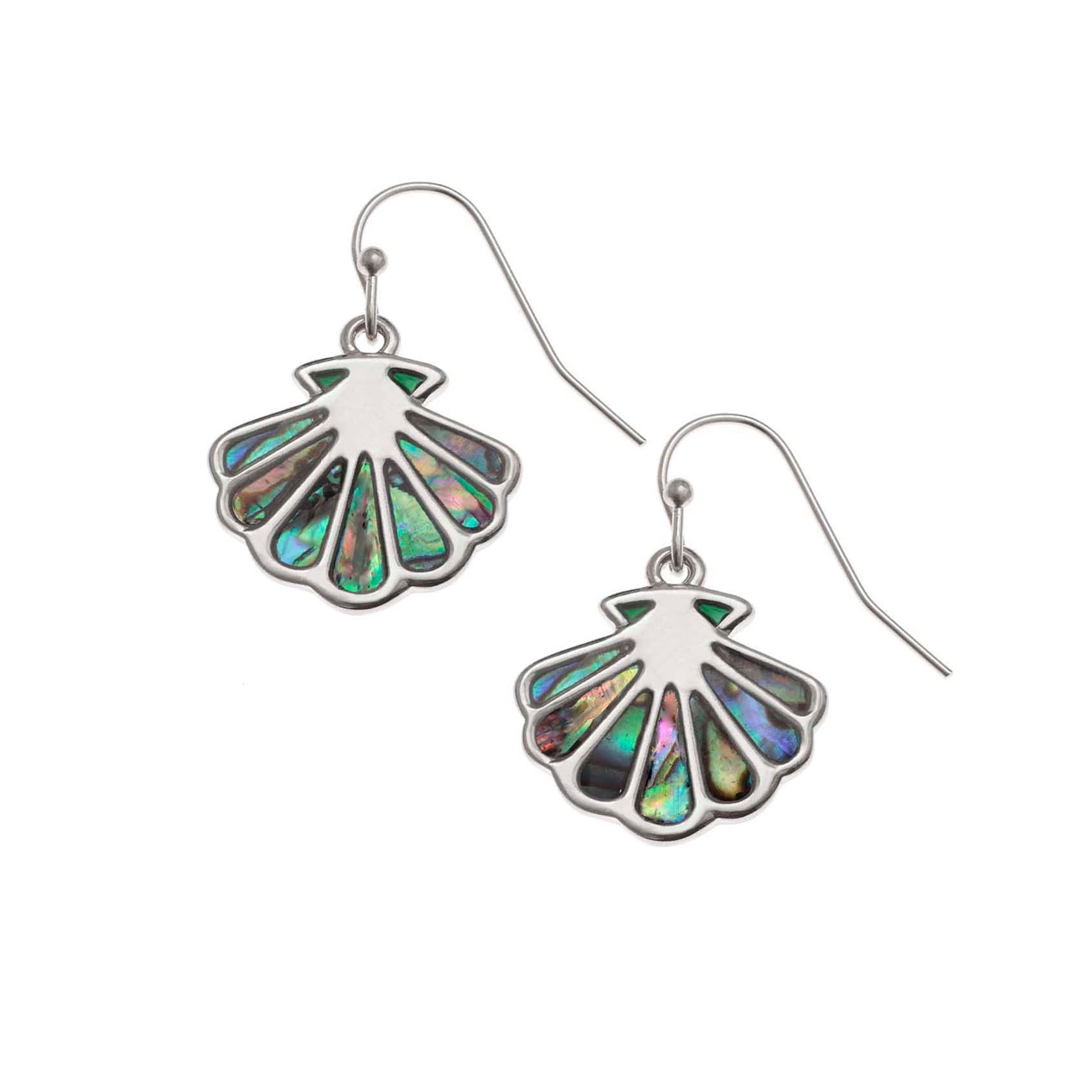 Paua Shell Scallop Shell Earrings