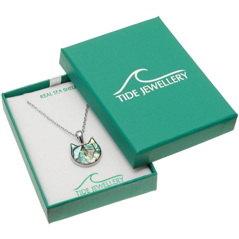 Paua Shell Natural Cat Face Necklace