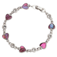 Paua Shell Pink Heart Bracelet
