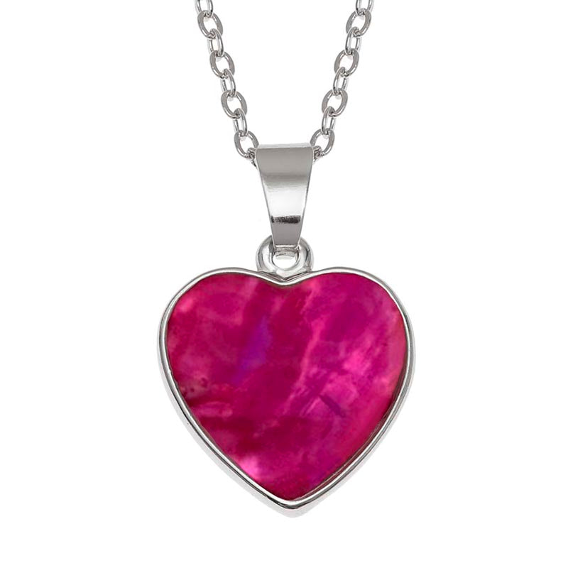 Paua Shell Pink Heart Necklace