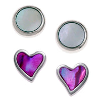 Paua Shell Two Pairs Stud Earrings