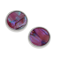 Paua Shell Pink Round Stud Earrings