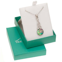 Paua Shell Round Celtic Knot Necklace