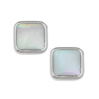 Mother of Pearl Square Stud Earrings