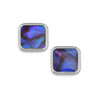 Paua Shell Purple Square Stud Earrings