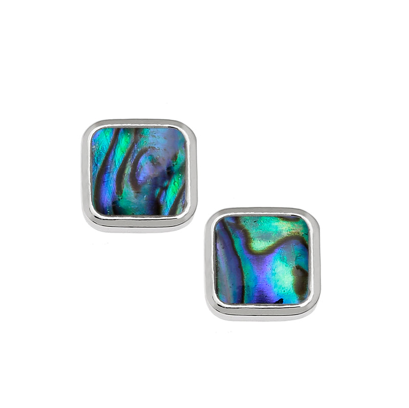 Paua Shell Square Stud Earrings