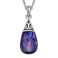 Purple Paua Shell Pear Drop Necklace