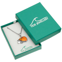 Paua Shell Amber Hedgehog Necklace