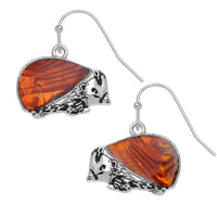Paua Shell Hedgehog Earrings