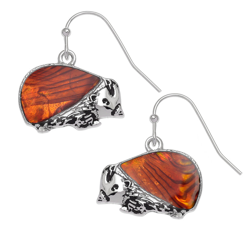 Paua Shell Hedgehog Earrings