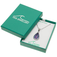 Paua Shell Purple Teardrop Necklace