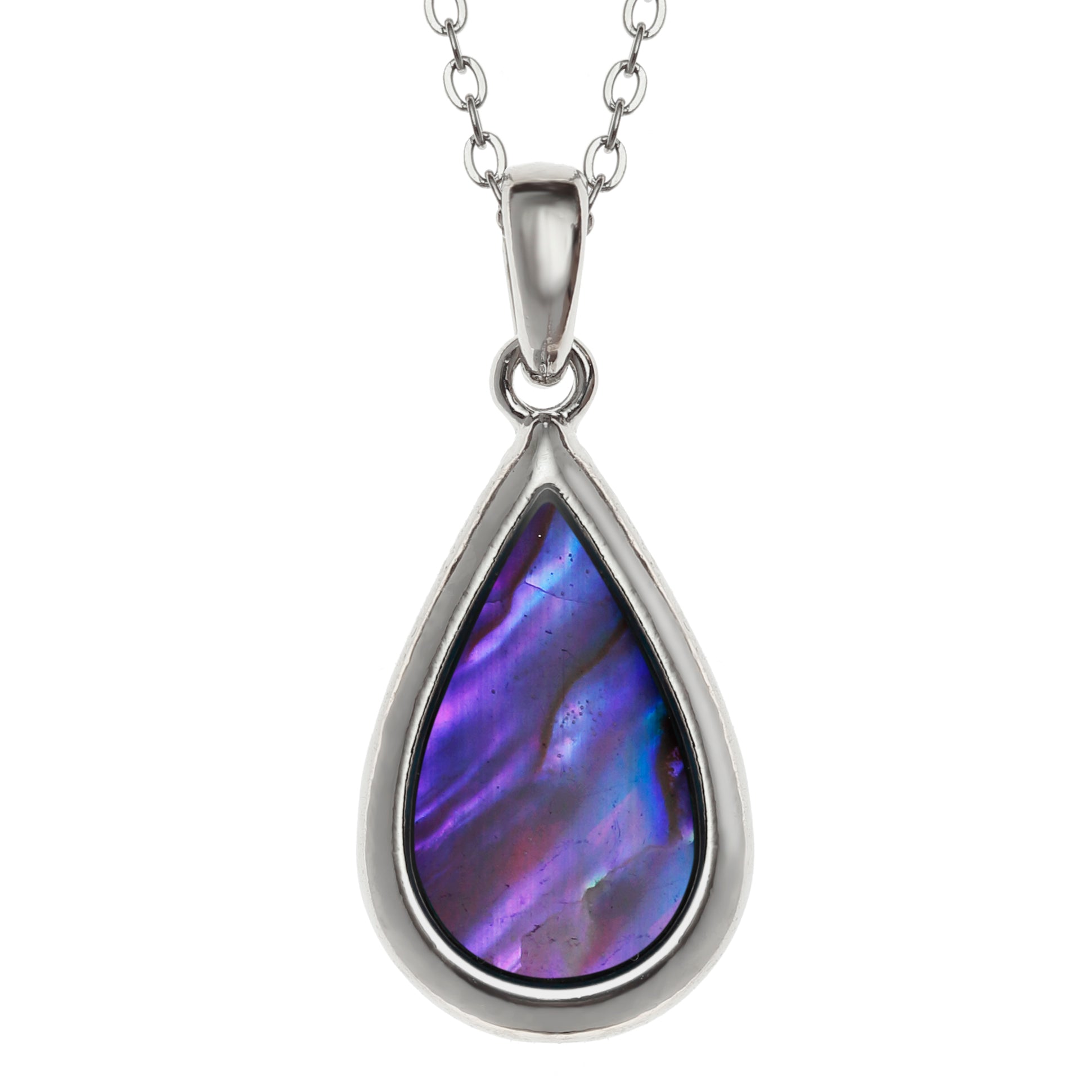 Paua Shell Purple Teardrop Necklace