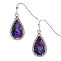 Paua Shell Purple Teardrop Earrings