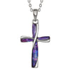 Paua Shell Purple Cross Necklace