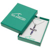 Paua Shell Purple Cross Necklace