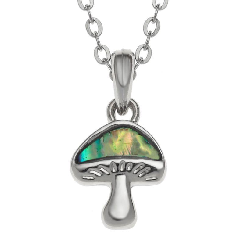 Paua Shell Mushroom Necklace