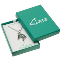 Jewelry box with a horse-shaped pendant and Tide Jewellery branding.