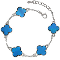Paua Shell Blue Quatrefoil Bracelet