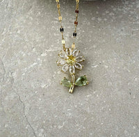 Tarnish Resistant Flower Zirconia Necklace