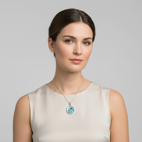 Paua Shell Blue Spiral Necklace
