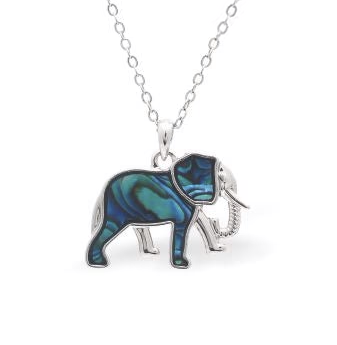 Paua Shell African Elephant Necklace