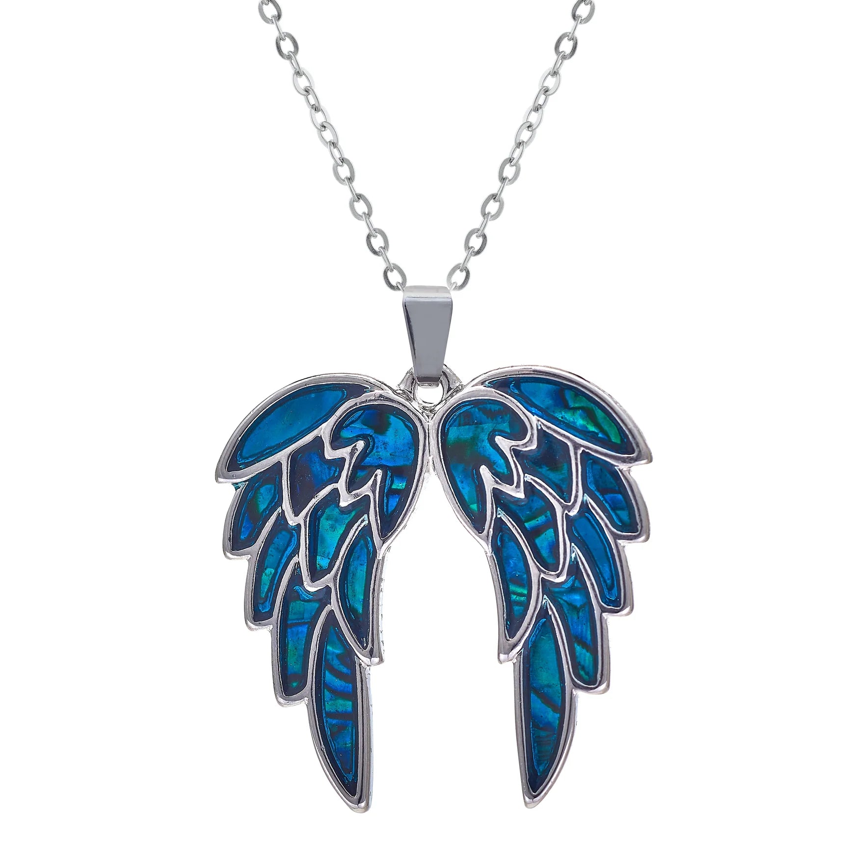 Paua Shell Angel Wings Necklace