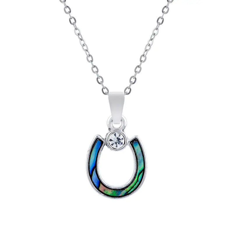 Paua Shell Horse Shoe Necklace