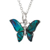Paua Shell Blue Butterfly Necklace