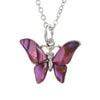 Paua Shell Pink Butterfly Necklace