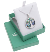 Paua Shell Tree Of Life Necklace Boxed