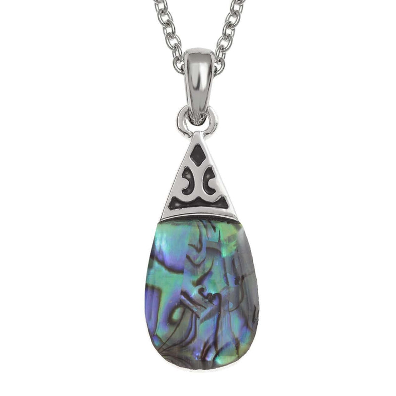 Paua Shell Green Pear Drop Necklace