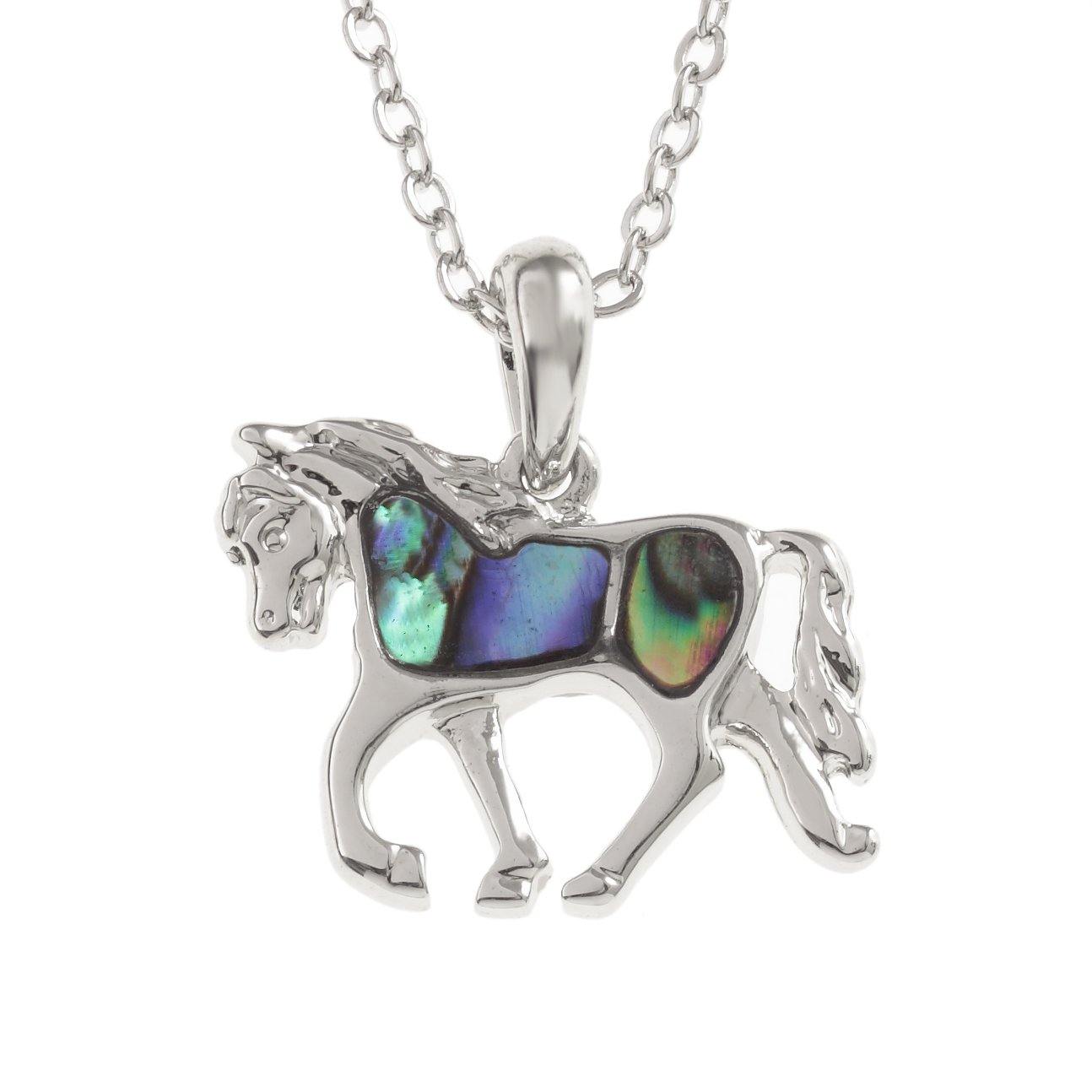Paua Shell Horse Necklace
