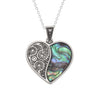 Paua Shell Heart Swirl Necklace